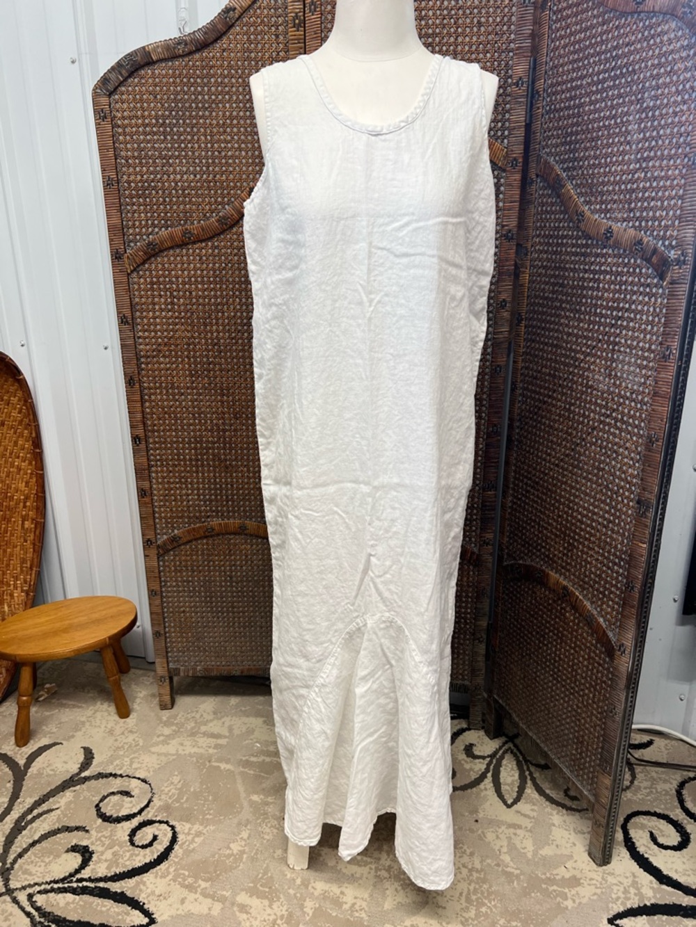 White linen dress long